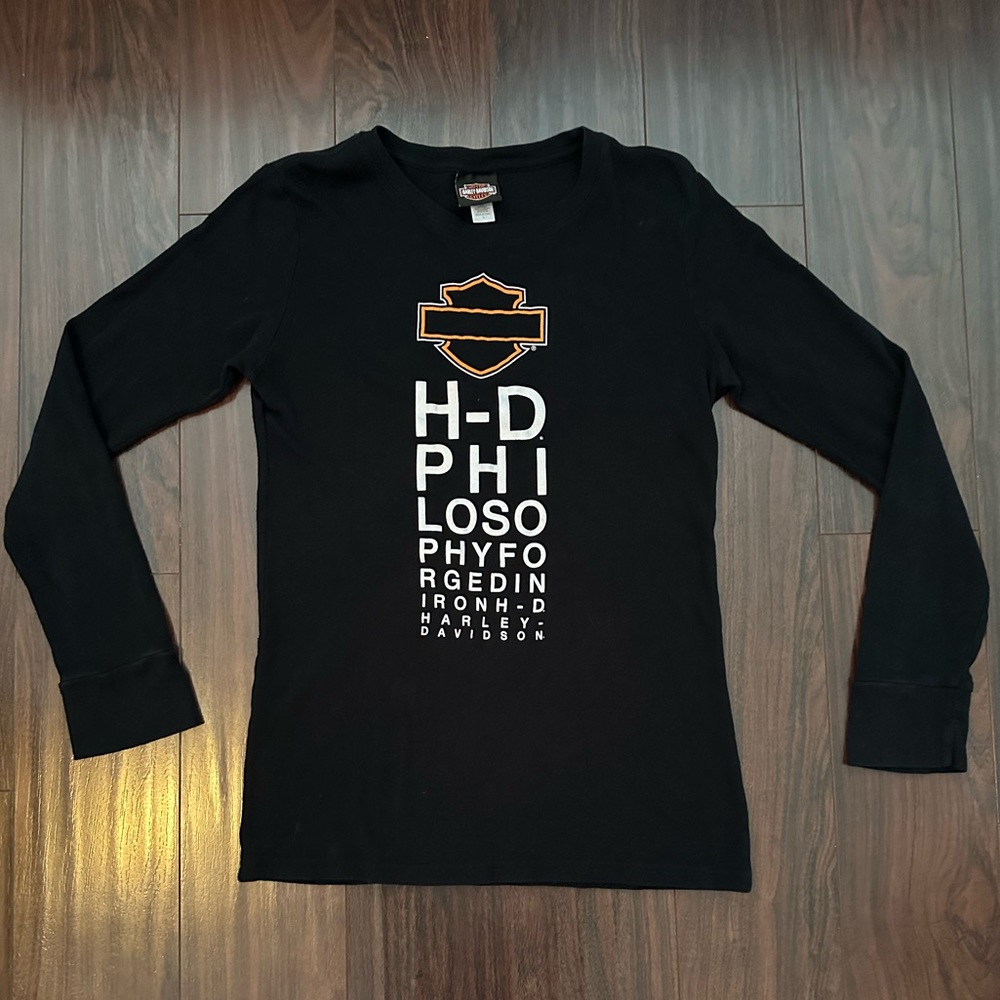 Harley Philosophy Black Long Sleeve Tee Large